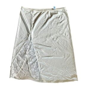 Vintage Rose Coquette Half Slip M Ivory‎ Lace ILGWU Lingerie